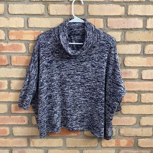 Cowl neck split back sweater